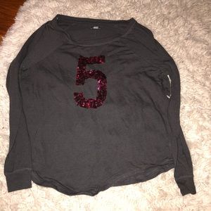 Number 5 long sleeve tee